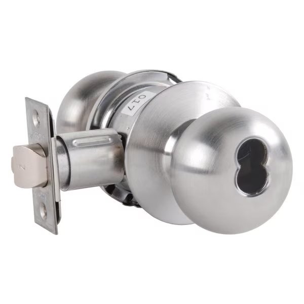 Grade 2 Classroom Cylindrical Lock, Tudor Knob, SFIC Less Core, Satin Chrome Finish, Non-handed, Arrow, Mfr#: MK17-TA-26D-IC